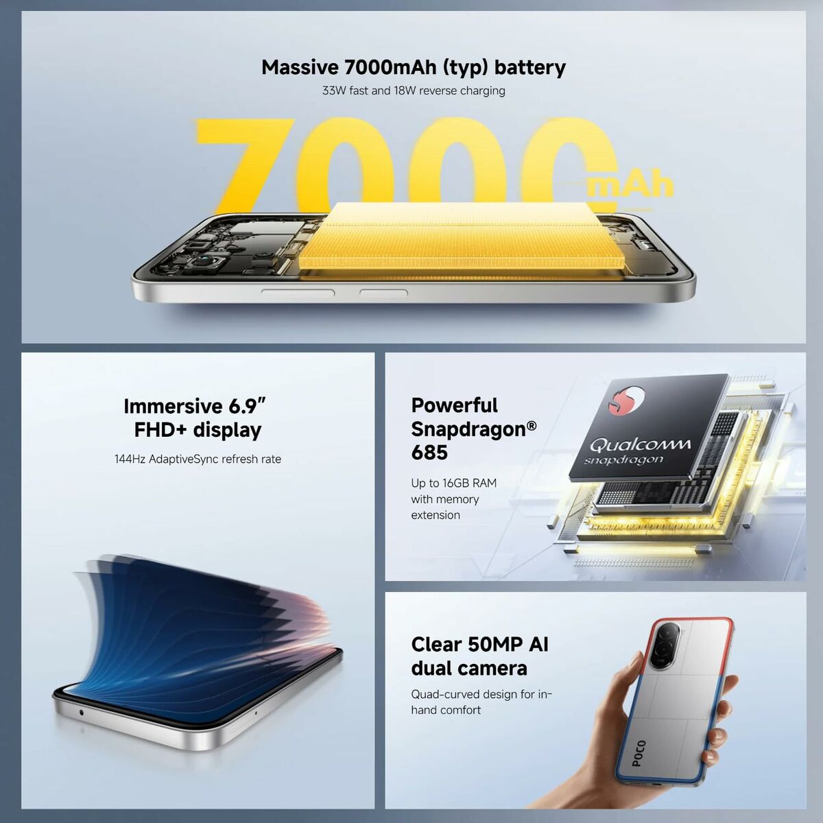 Smartphone Xiaomi POCO M7 Octa Core 8 GB RAM 128 GB Noir 6,9"