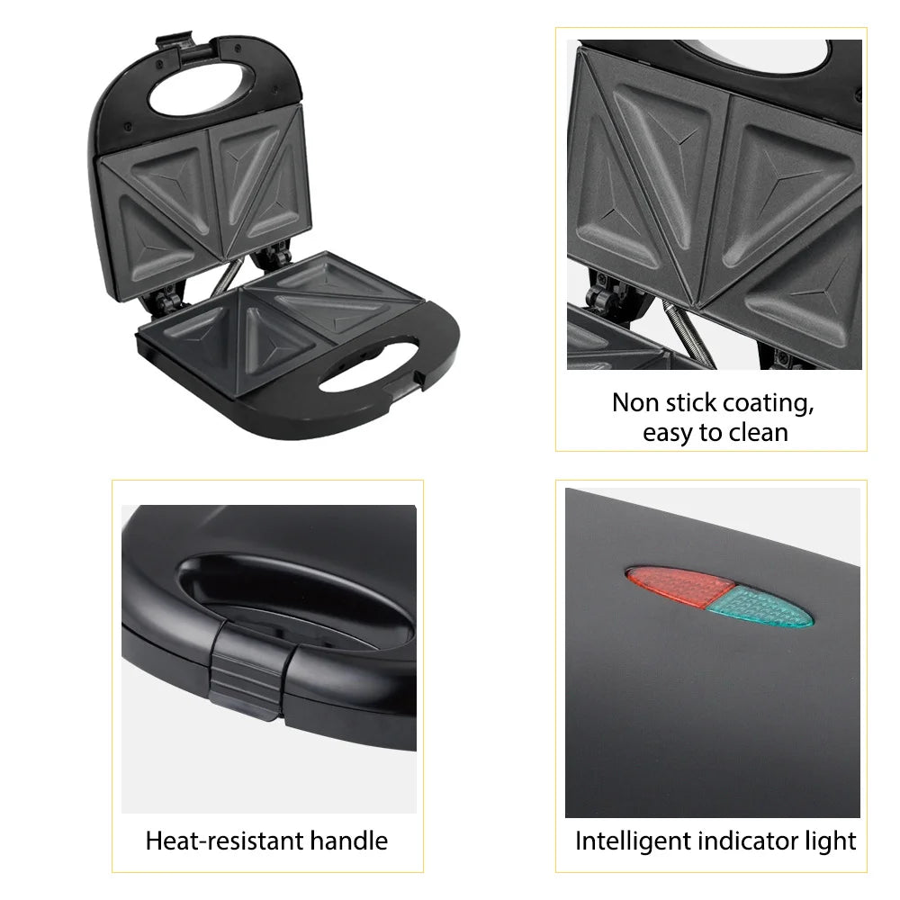 Macchina per Waffle Elettrica Professionale - Piastra Antiaderente Multifunzione