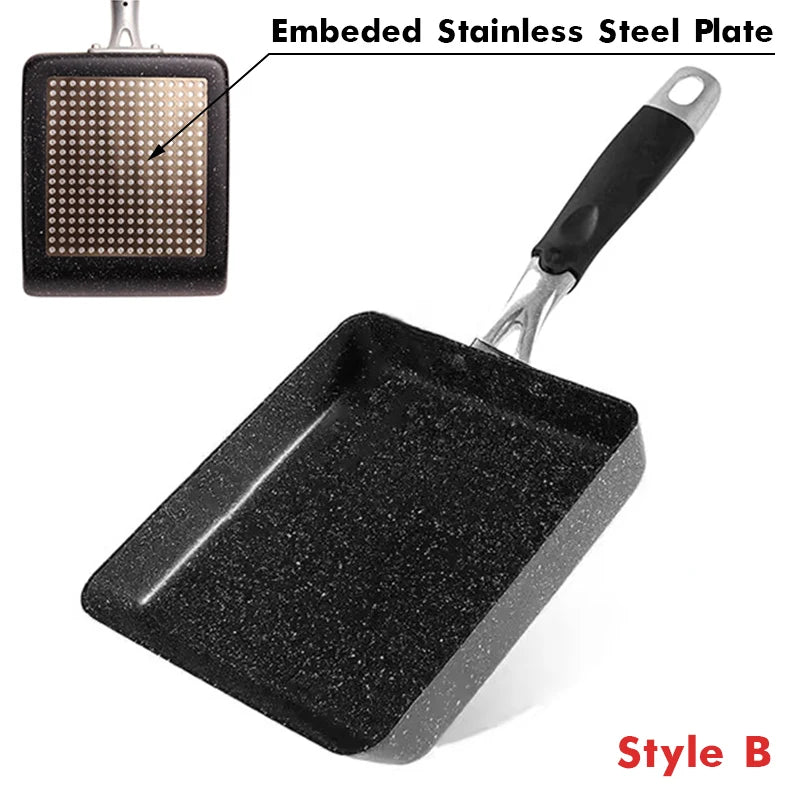 Padella Giapponese Tamagoyaki Antiaderente - Rettangolare per Omelette e Frittate