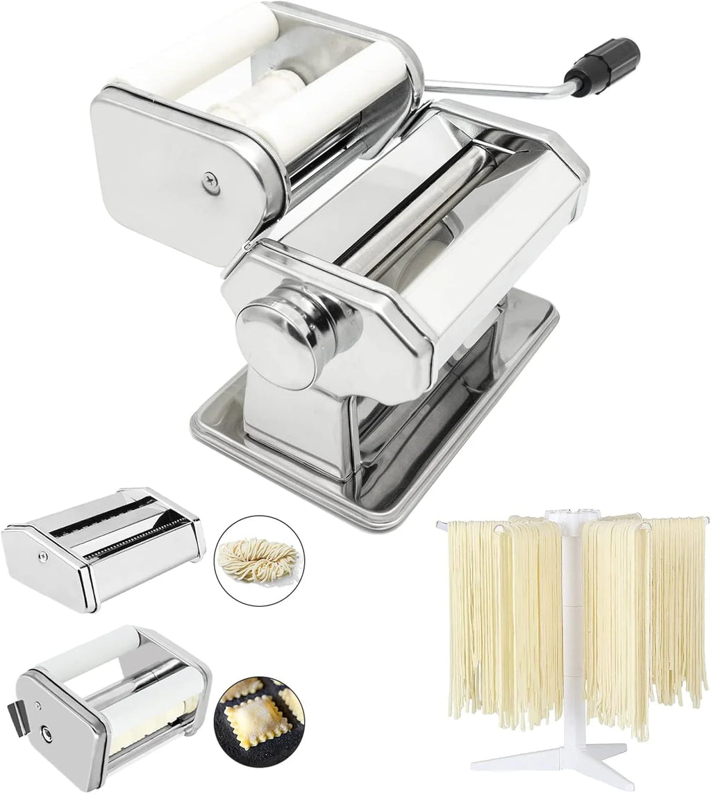 Macchina per Pasta Manuale con 7 Spessori Regolabili - Per Spaghetti, Fettuccine, Lasagne