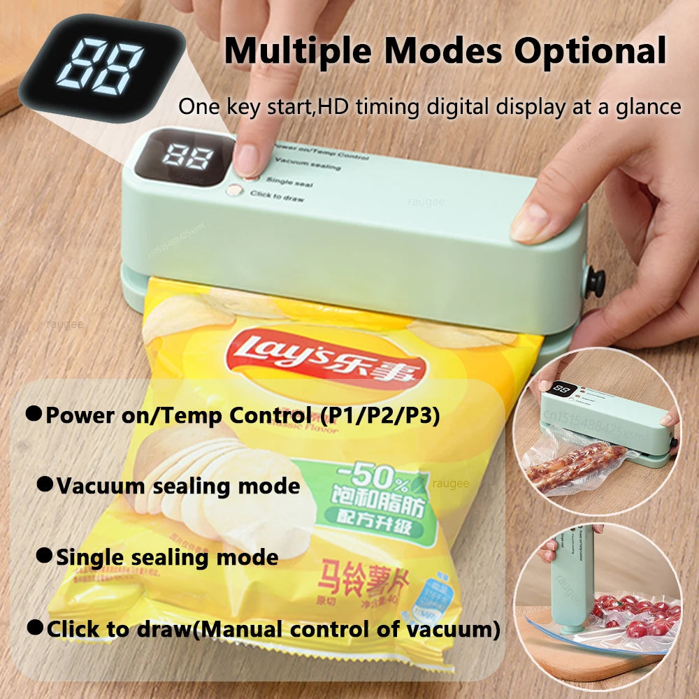 Macchina Sottovuoto Portatile Mini USB Ricaricabile - Sigillatore Wireless per Sacchetti