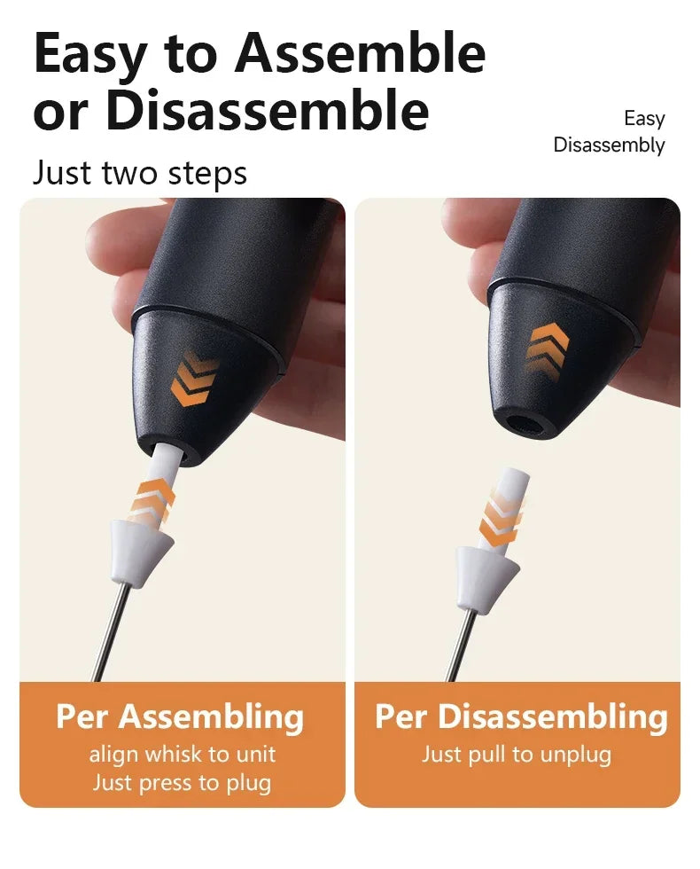 Montalatte Elettrico Cordless USB - 3 Velocità per Cappuccino e Caffè