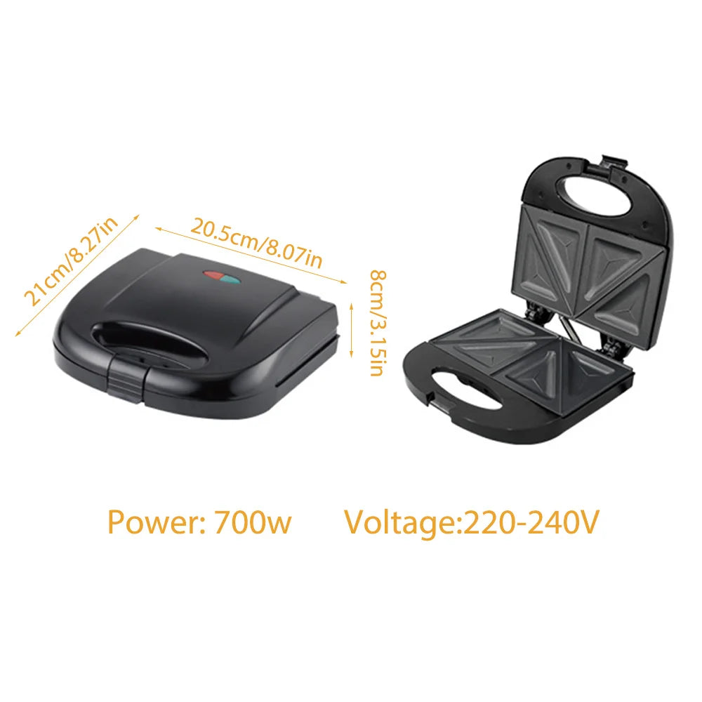 Macchina per Waffle Elettrica Professionale - Piastra Antiaderente Multifunzione