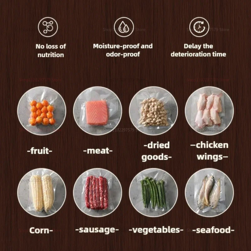 Macchina Sottovuoto 2 in 1 per Alimenti - Include 2 Sacchetti Sottovuoto per Carne e Frutta