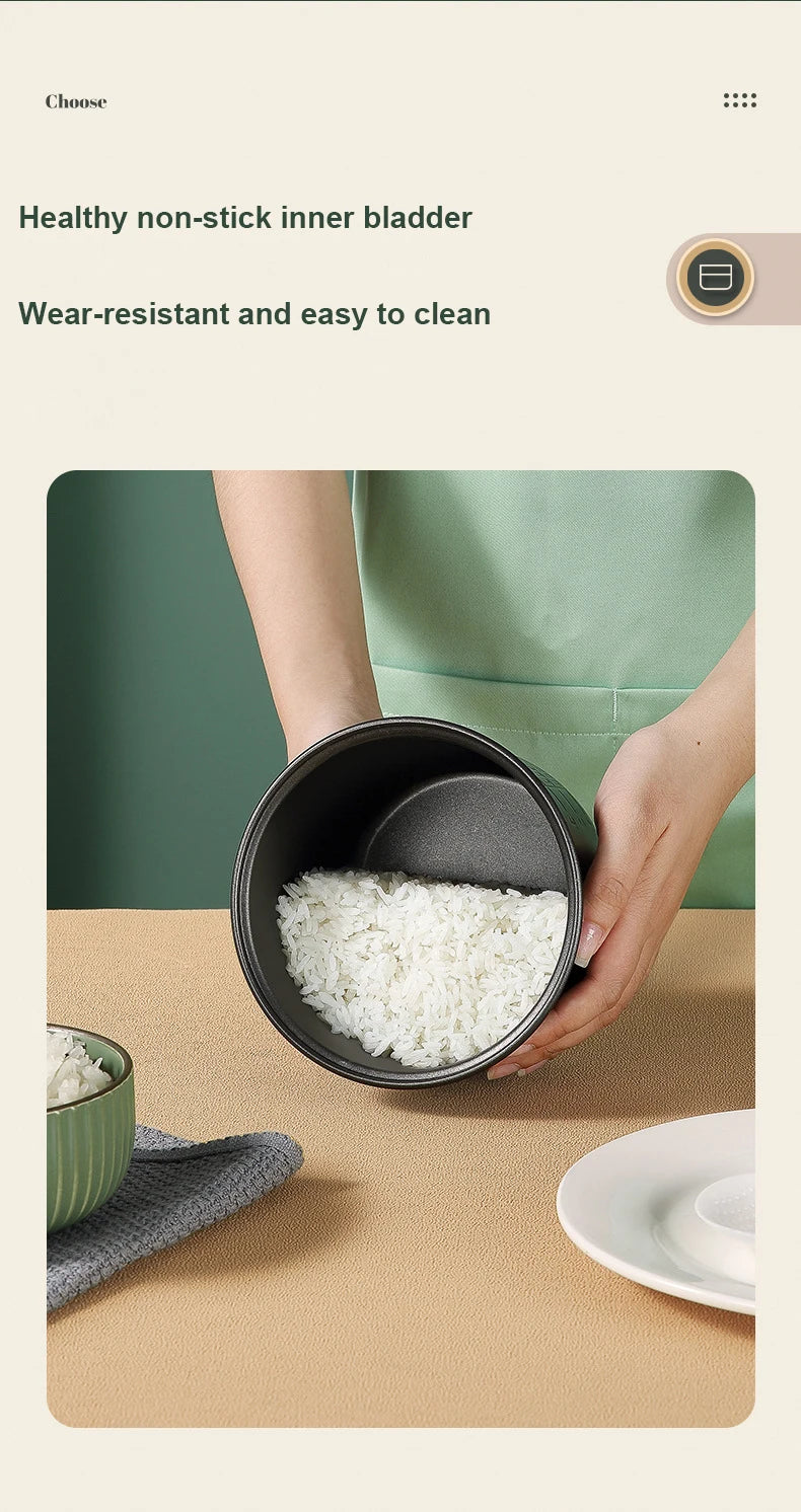 Cuoci Riso Mini Automatico 1.2L - Pentola Elettrica per 1-2 Persone con Vaporiera