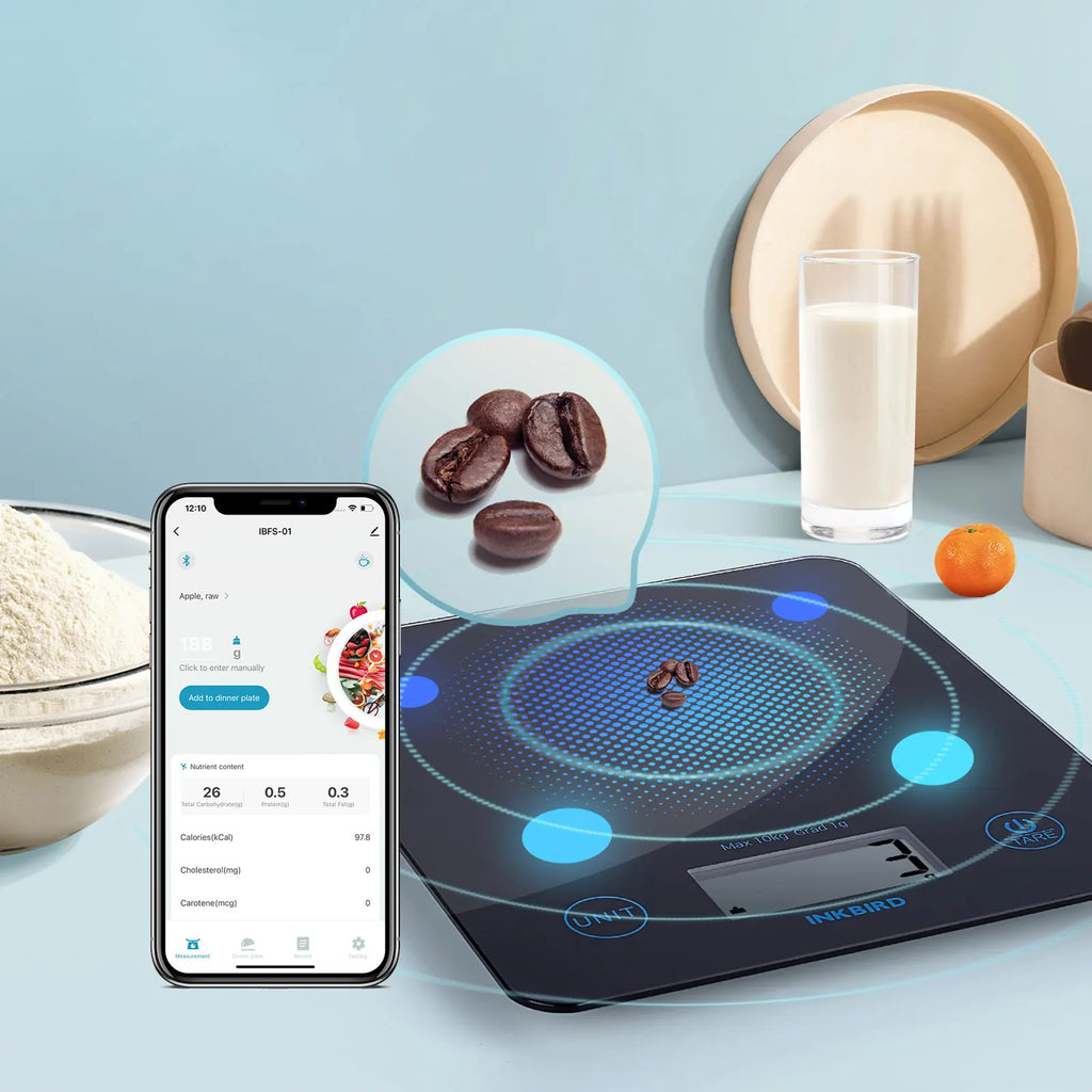 Bilancia da Cucina Digitale Smart Bluetooth INKBIRD - Funzione Tara e Cambio Unità