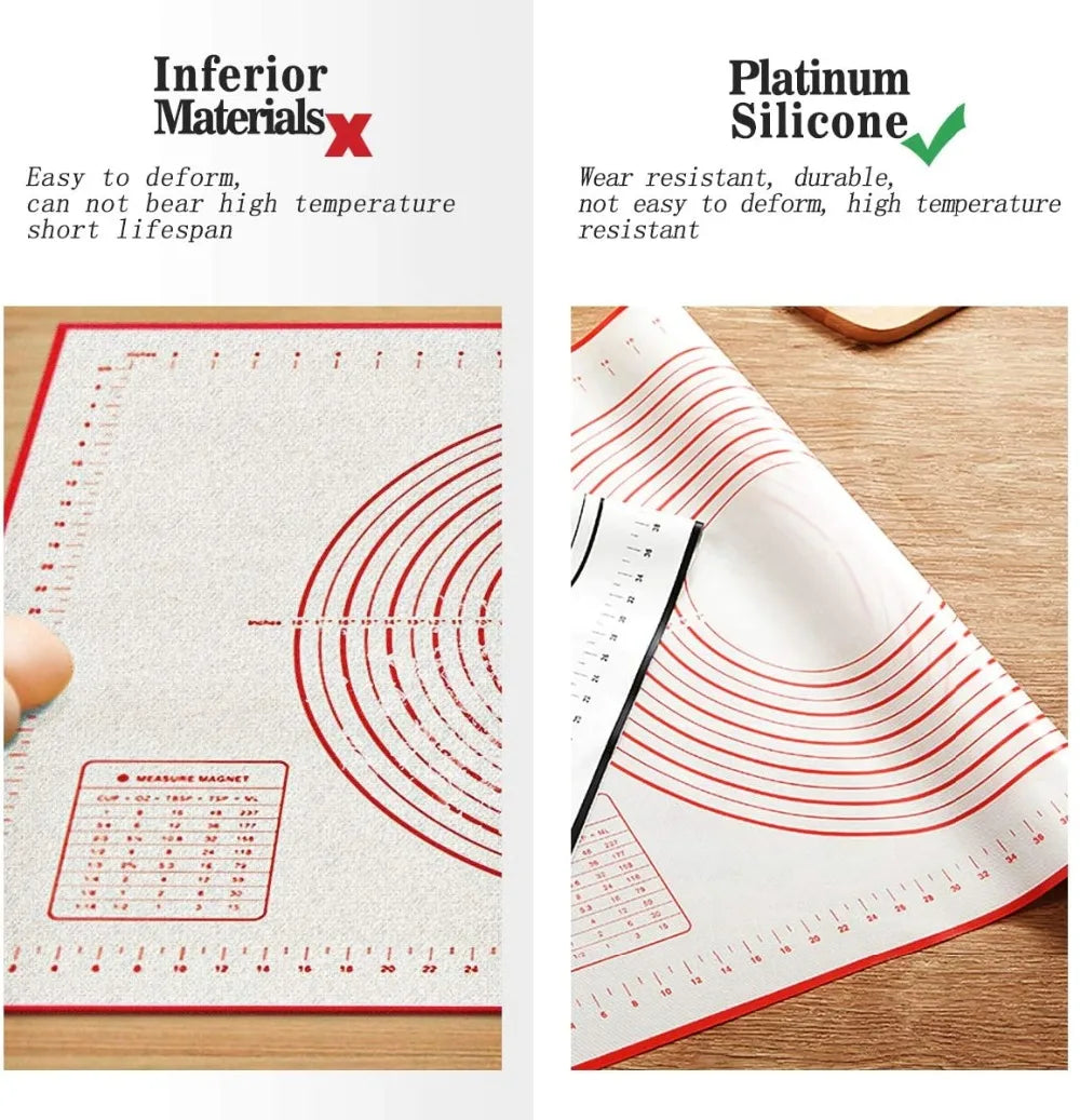 Tappetino in Silicone per Impastare - Antiaderente per Pizza, Torte e Pasticceria