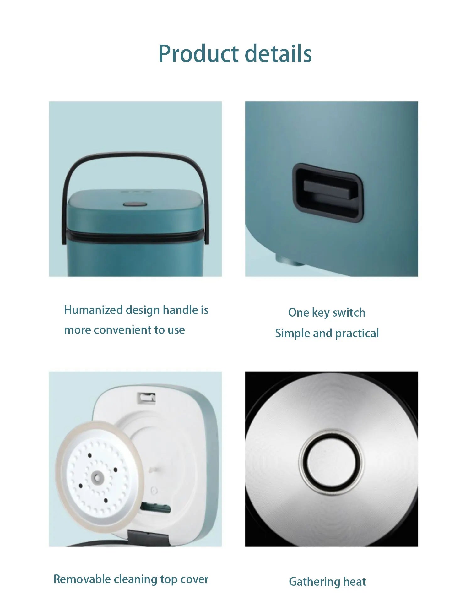 Cuoci Riso Mini Automatico 1.2L - Pentola Elettrica per 1-2 Persone con Vaporiera