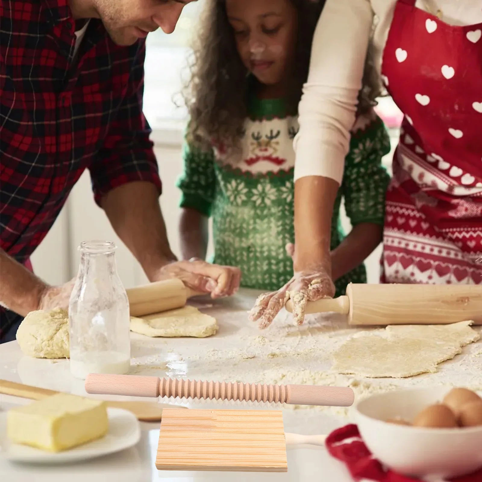 Kit 9 Pezzi per Pasta Fatta in Casa - Stampi Ravioli, Mattarello e Taglieri Gnocchi