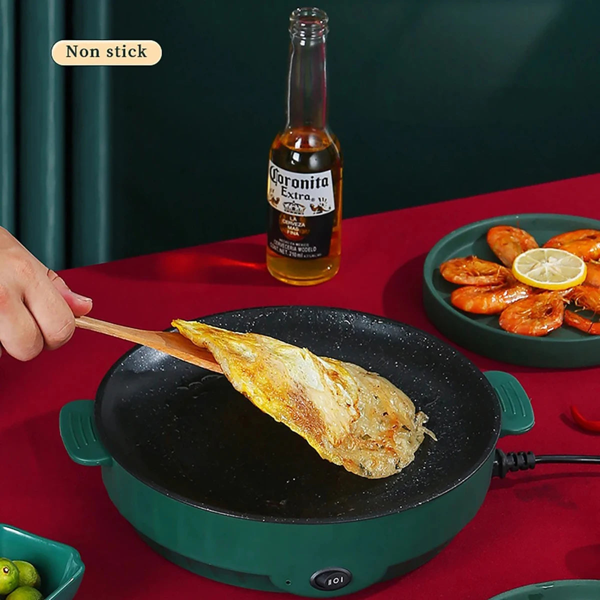 Piastra Elettrica Multifunzione 220V - Griglia Antiaderente per Barbecue e Cottura