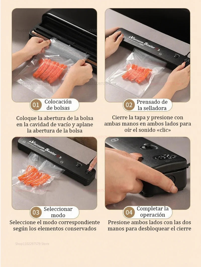 Macchina Sottovuoto 2 in 1 per Alimenti - Include 2 Sacchetti Sottovuoto per Carne e Frutta