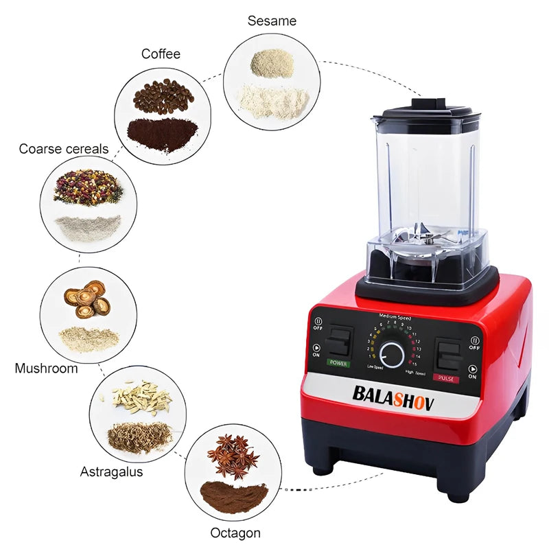 Frullatore Professionale 2000W - Mixer Commerciale per Smoothie e Ghiaccio BPA Free