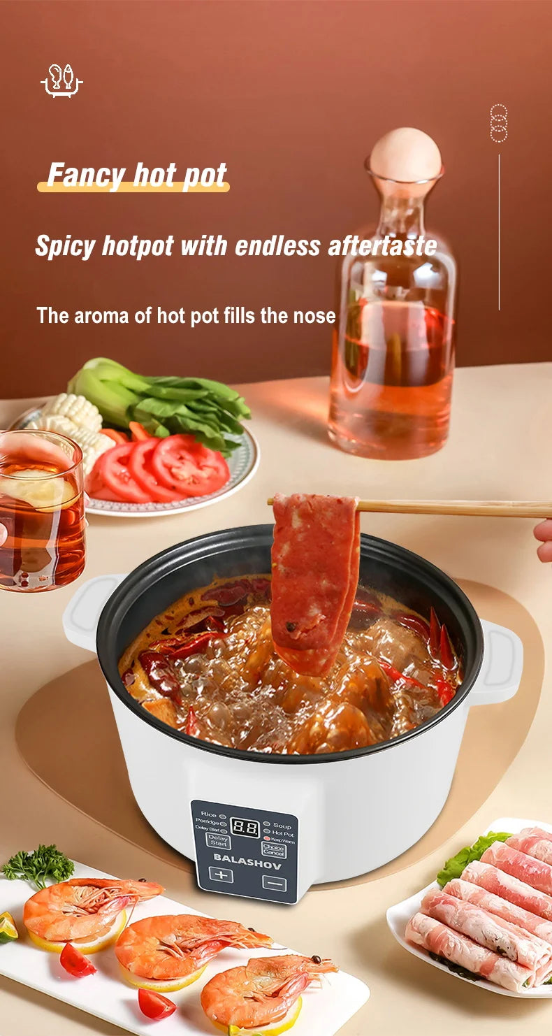 Pentola Elettrica Multifunzione 3.5L 220V - Cuoci Riso Antiaderente Smart