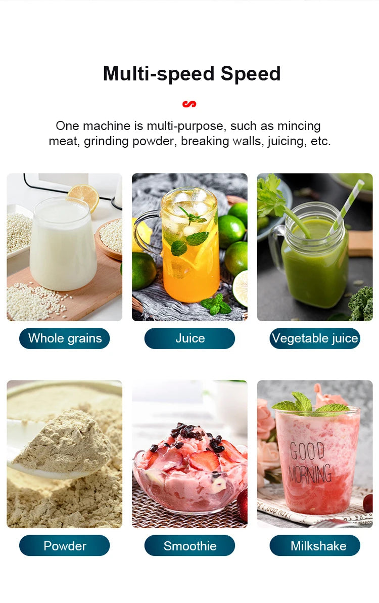 Frullatore Professionale 2000W - Mixer Commerciale per Smoothie e Ghiaccio BPA Free