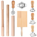 Kit 9 Pezzi per Pasta Fatta in Casa - Stampi Ravioli, Mattarello e Taglieri Gnocchi