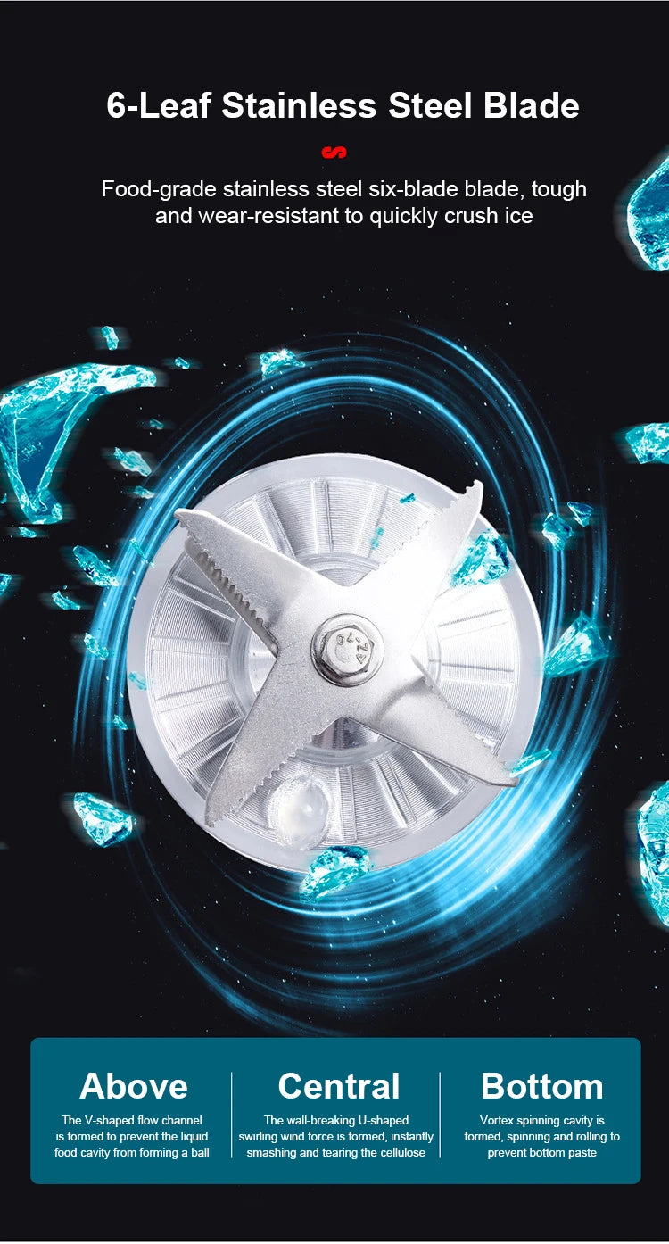 Frullatore Professionale 2000W - Mixer Commerciale per Smoothie e Ghiaccio BPA Free