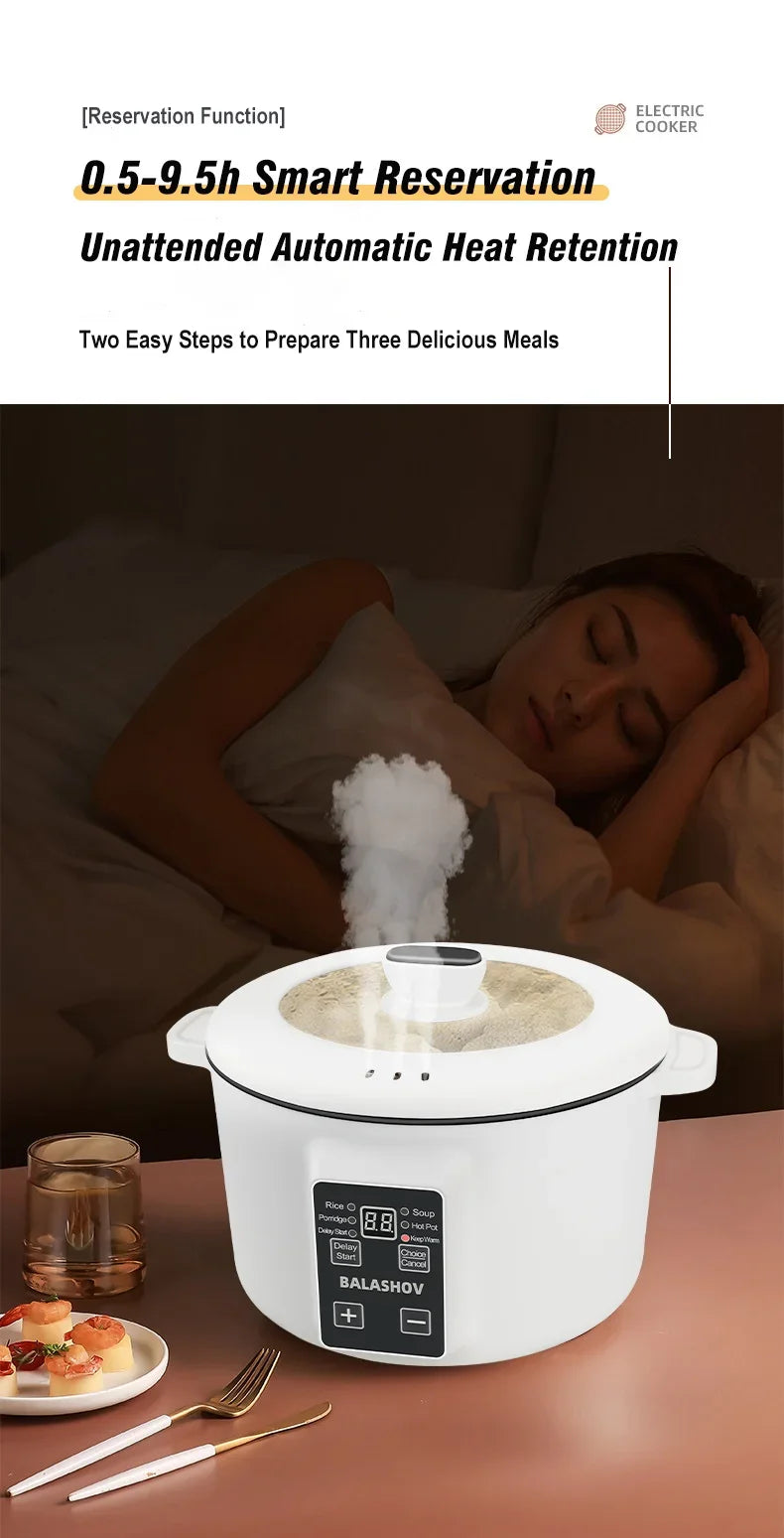 Pentola Elettrica Multifunzione 3.5L 220V - Cuoci Riso Antiaderente Smart
