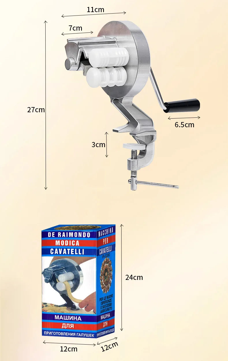 Macchina per Cavatelli e Gnocchi Pizzathome - Rulli Facili da Pulire per Pasta Fatta in Casa
