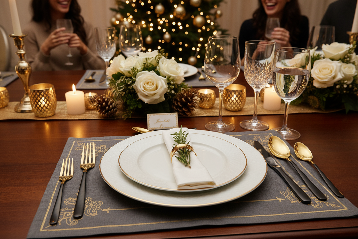 Posate su tavola elegante