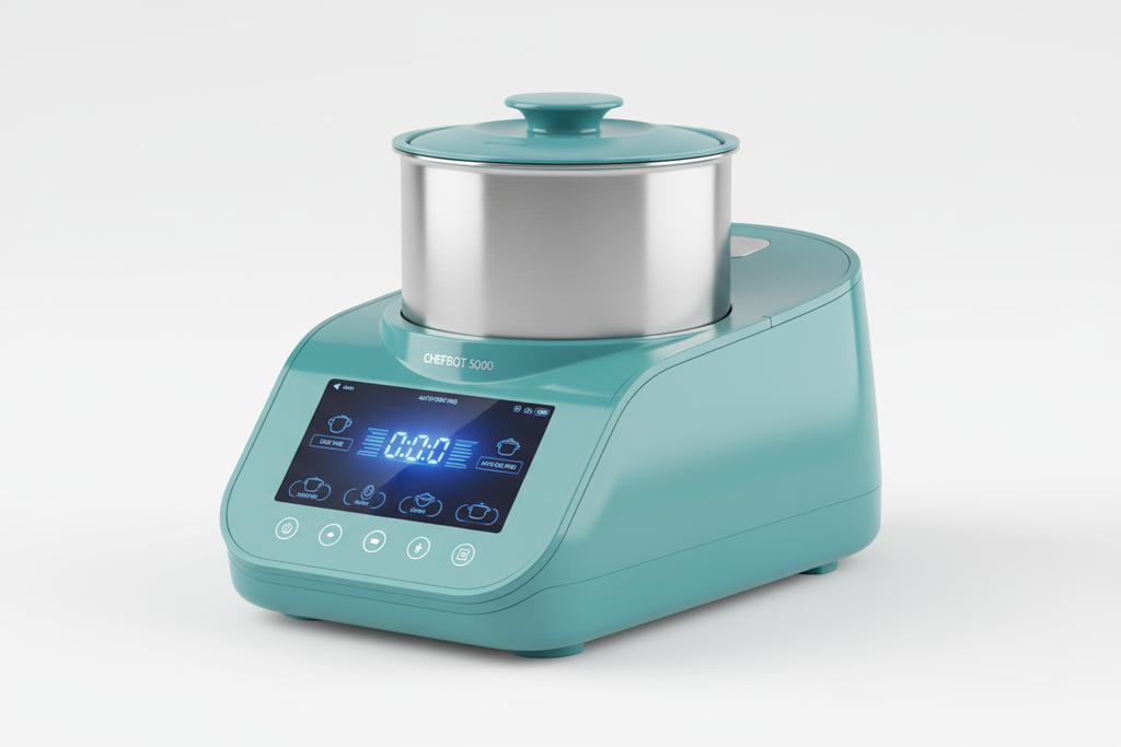 Robot da cucina intelligente turchese - vista frontale