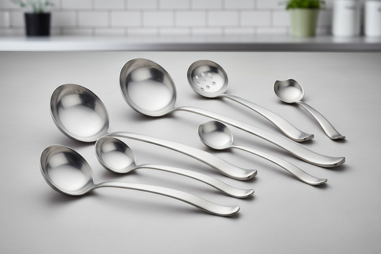 set 7 mestoli in acciaio inox